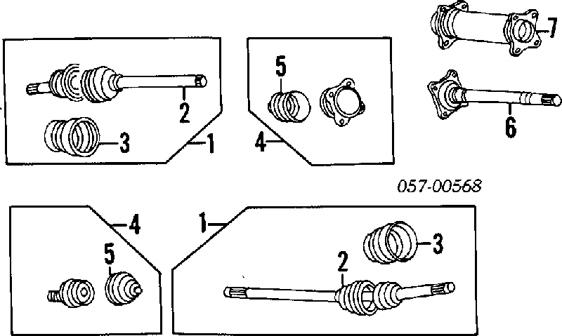 Bota de proteção interna de junta homocinética do semieixo dianteiro Mitsubishi Pajero 2 V2W, V4W