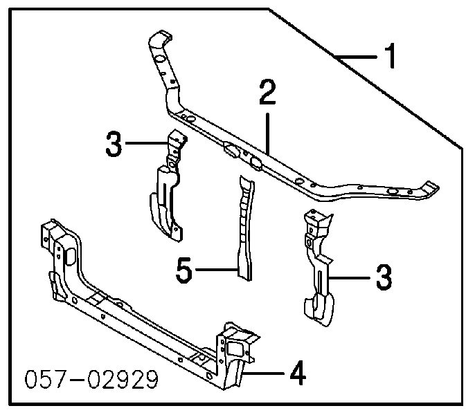 MR566904 Mitsubishi Suporte inferior do radiador (painel de montagem de fixação das luzes)