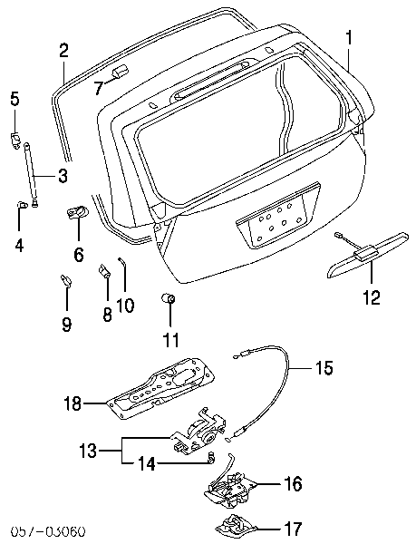 MB422898 Mitsubishi Pára-choque (grade de proteção) de tampa de porta-malas (de 3ª/5ª porta traseira)