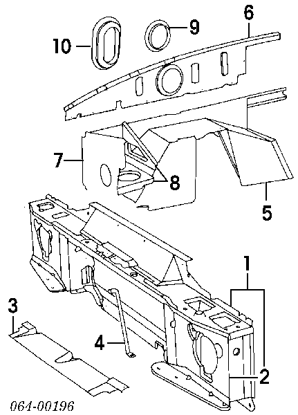 Suporte do radiador montado (painel de montagem de fixação das luzes) para Land Rover Discovery II LJ ,LT