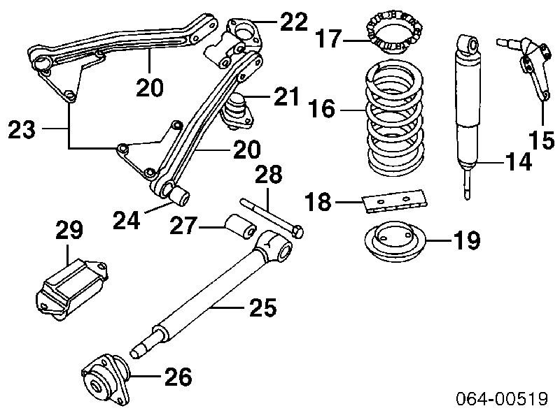 STC3704 Land Rover Amortecedor traseiro
