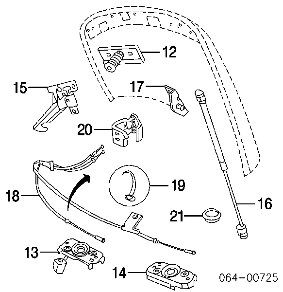 Amortecedor da capota para Land Rover Range Rover II LP, P38A