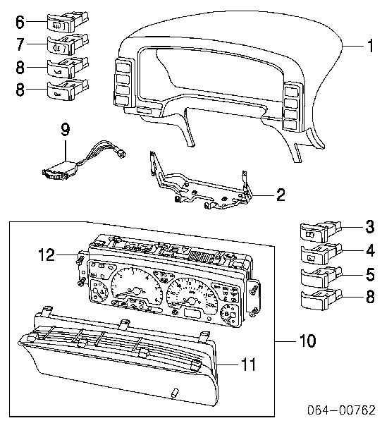 YUG102620 Land Rover Botão de ativação das luzes de nevoeiro