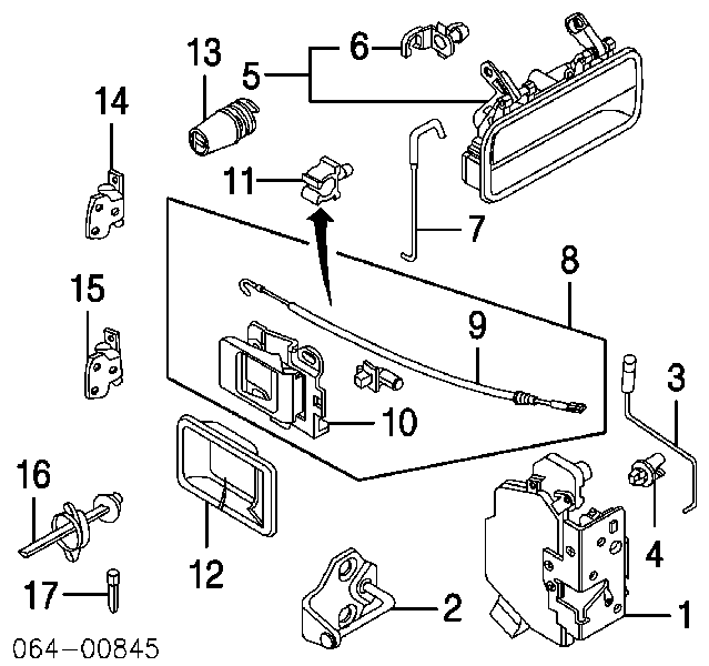 ALR9786 Land Rover Fecho da porta traseira direita