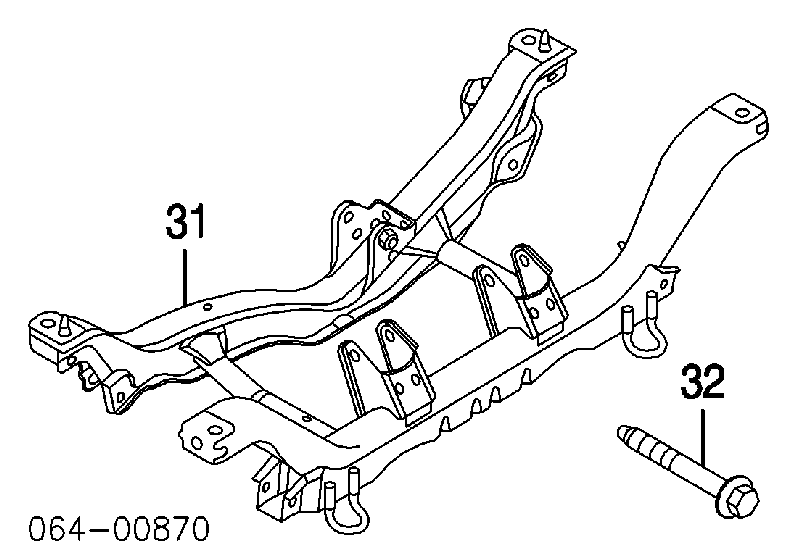 KHB000080 Land Rover Viga de suspensão traseira (plataforma veicular)