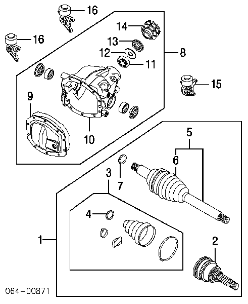 TOB000110 Land Rover Semieixo traseiro