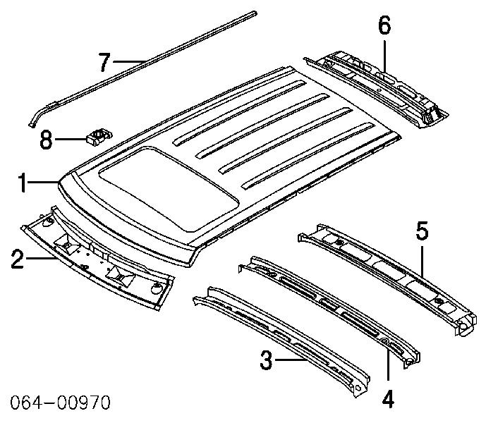 DBC000032LML Land Rover Moldura do teto esquerda