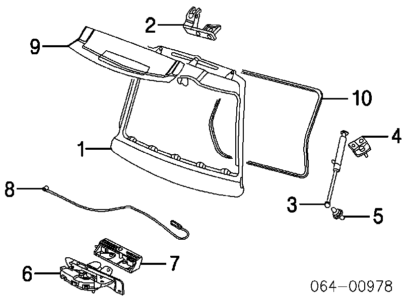 BHE760020 Land Rover Amortecedor de tampa de porta-malas (de 3ª/5ª porta traseira)