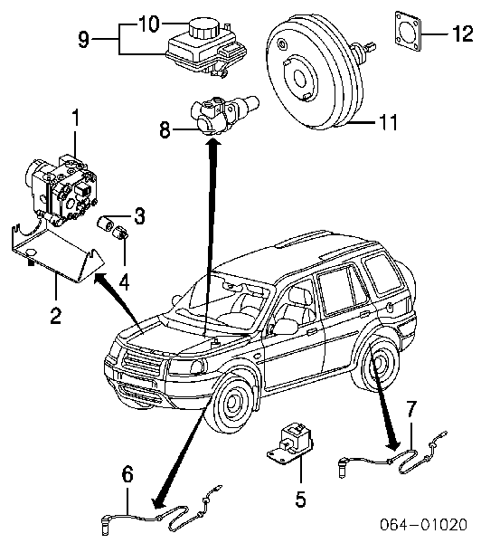 SJB102022 Land Rover Reforçador dos freios a vácuo