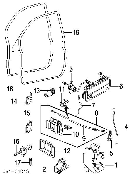 ALR9784 Land Rover Fecho da porta dianteira direita