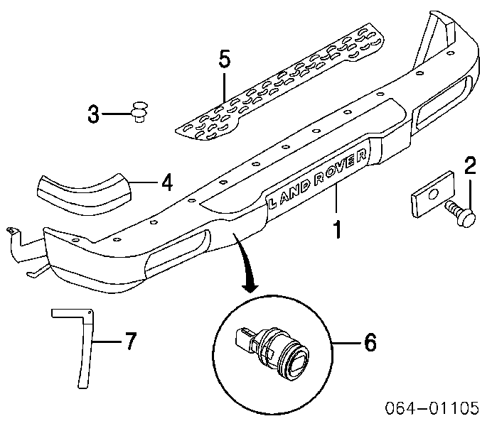Pára-choque traseiro para Land Rover Discovery II LJ ,LT