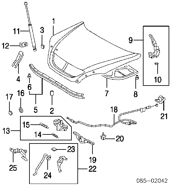 Cabo de abertura da capota para Lexus RX 300/330/350/400H U3