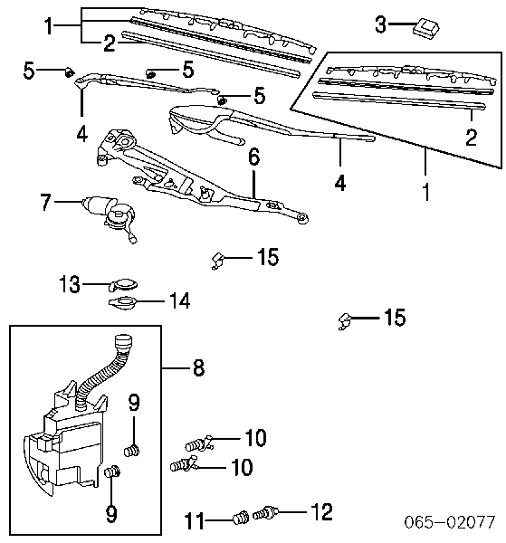 8521444140 Toyota Elástico da escova de limpador pára-brisas de condutor