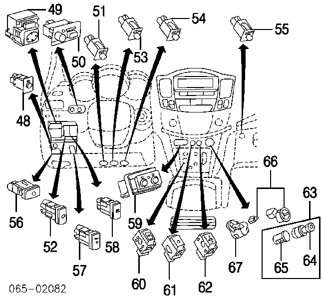 8475148080 Toyota Botão de ativação de aquecimento do assento