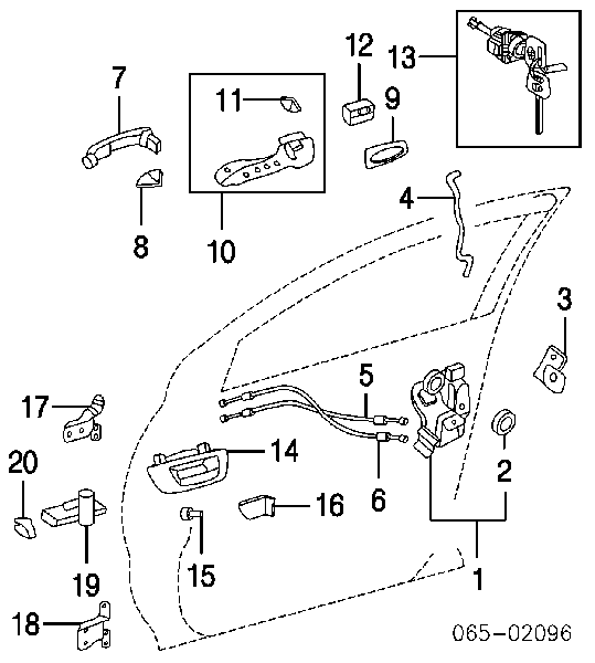 6863048030 Toyota Limitador traseiro direito de abertura de porta