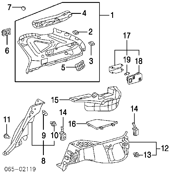 8125048010 Toyota Quebra-luz da luz de fundo da seção de bagagem