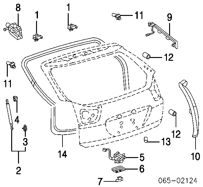 6895049205 Toyota Amortecedor de tampa de porta-malas (de 3ª/5ª porta traseira)