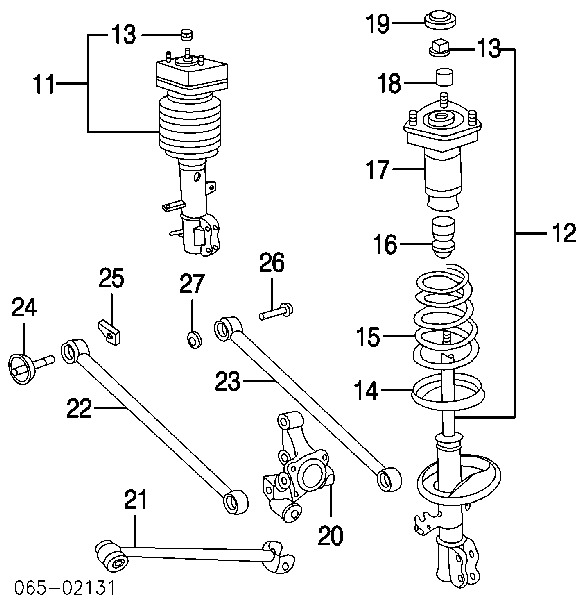 4873048120 Toyota Barra transversal de suspensão traseira