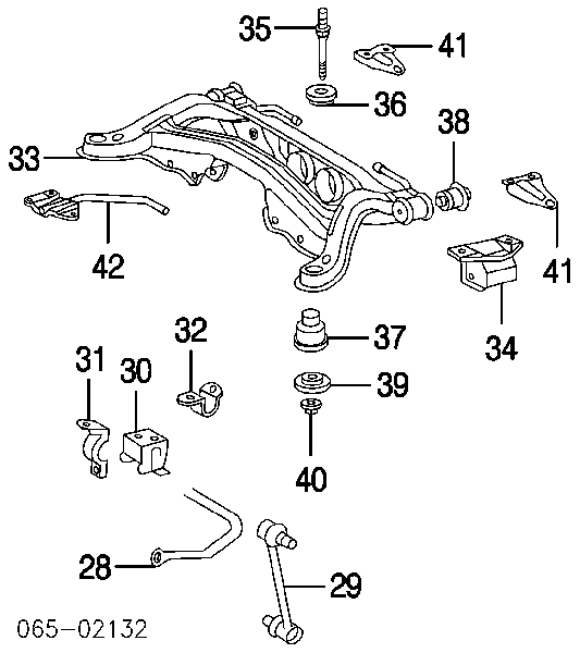 5120648040 Toyota Viga de suspensão traseira (plataforma veicular)