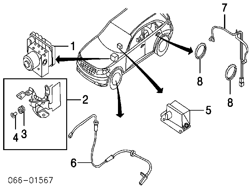 47910CG000 Nissan/Infiniti Sensor dianteiro de ABS