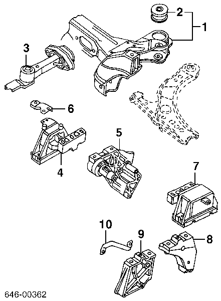Consola de coxim (apoio) direita de motor VAG 038199207H preço, a partir de 216,17 USD