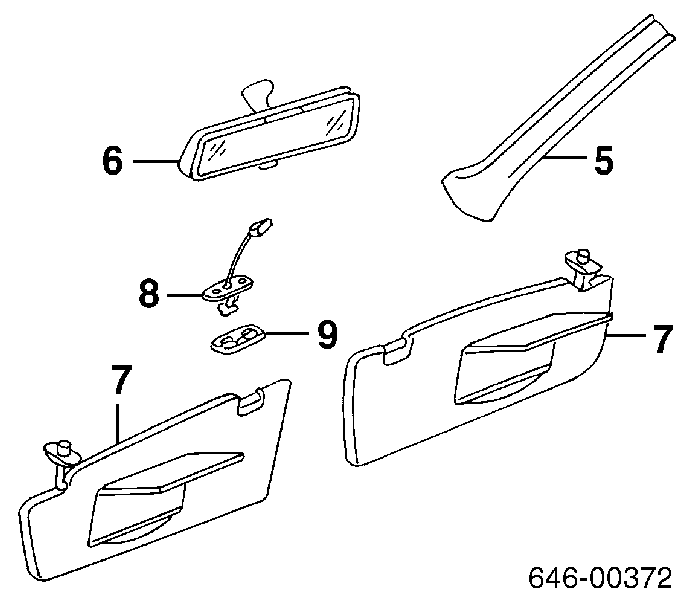 Fixador de pala contra o sol VAG 3B0857561BY20 preço, a partir de 8,53 USD