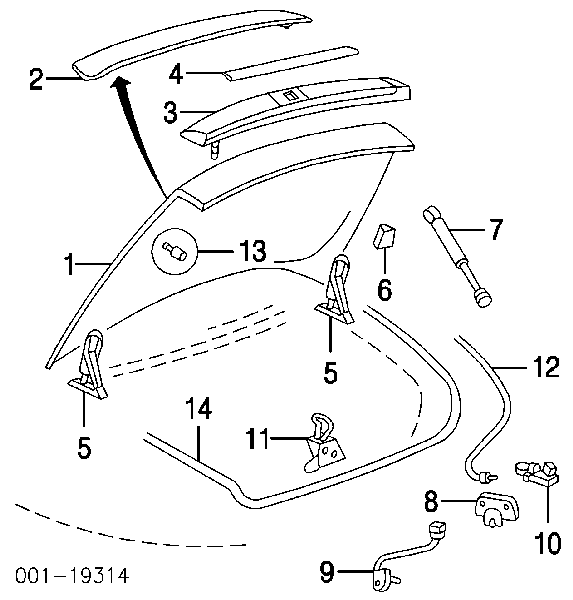 Fecho de tampa de porta-malas (de 3ª/5ª porta traseira) Opel Vectra B 36