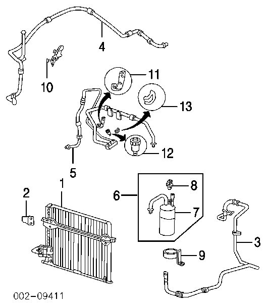 1022447 Ford Radiador de aparelho de ar condicionado