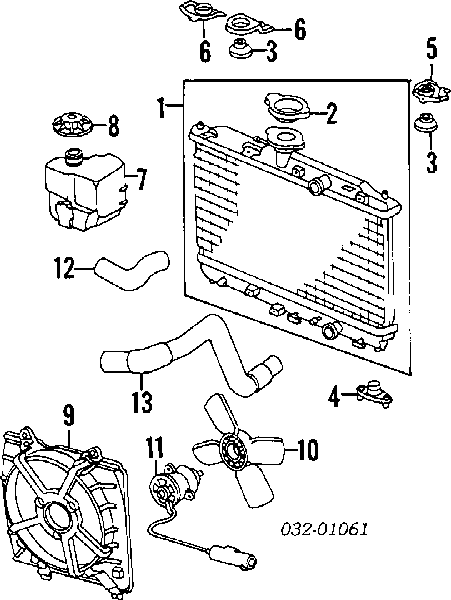 19010PM3003 Honda Radiador de esfriamento de motor