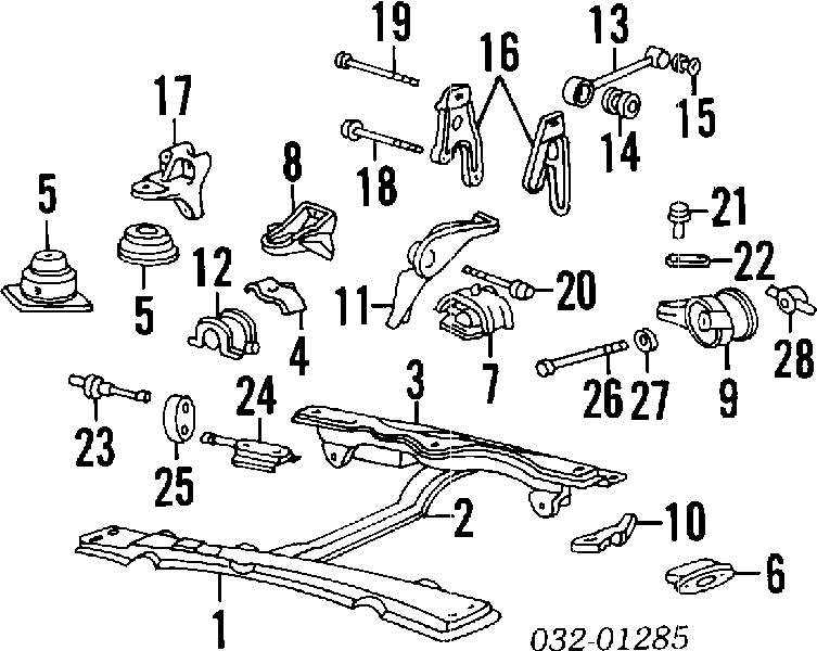 Coxim (suporte) traseiro de motor Honda Accord III CA4, CA5 ao melhor preço