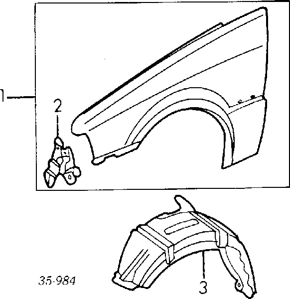 Guarda-barras direito do pára-lama dianteiro para Mazda 323 III BF