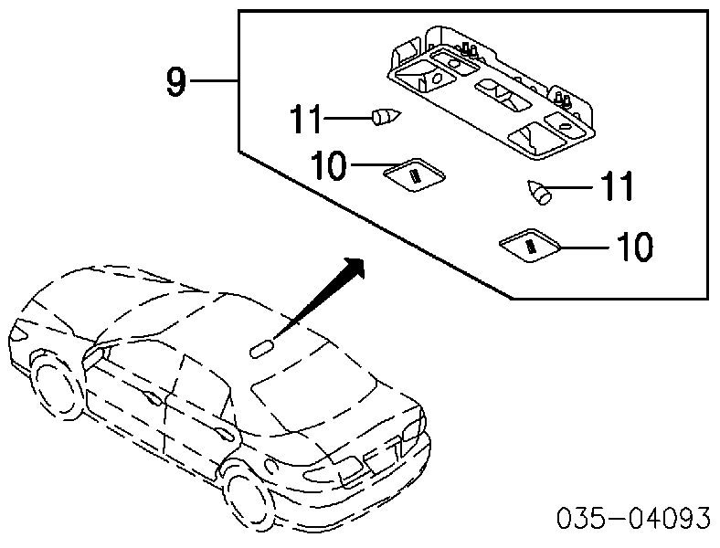 GJ6A6997077 Mazda Quebra-luz de iluminação de salão (de cabina)
