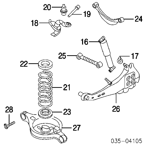 GJ6A28500D Mazda Barra transversal de suspensão traseira