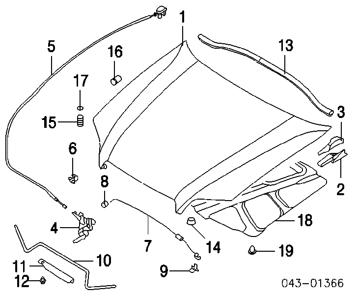 Pára-choque (grade de proteção) da capota Subaru 57254AA011 preço, a partir de 3,21 USD