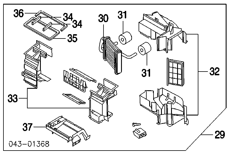 Radiador de forno (de aquecedor) Subaru Legacy III BE, BH