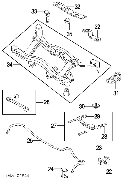 Compre 20254AE02A Subaru Bloco silencioso do braço oscilante superior traseiro
