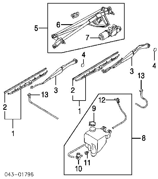 Tampa de tanque de fluido para lavador para Subaru Legacy I BC