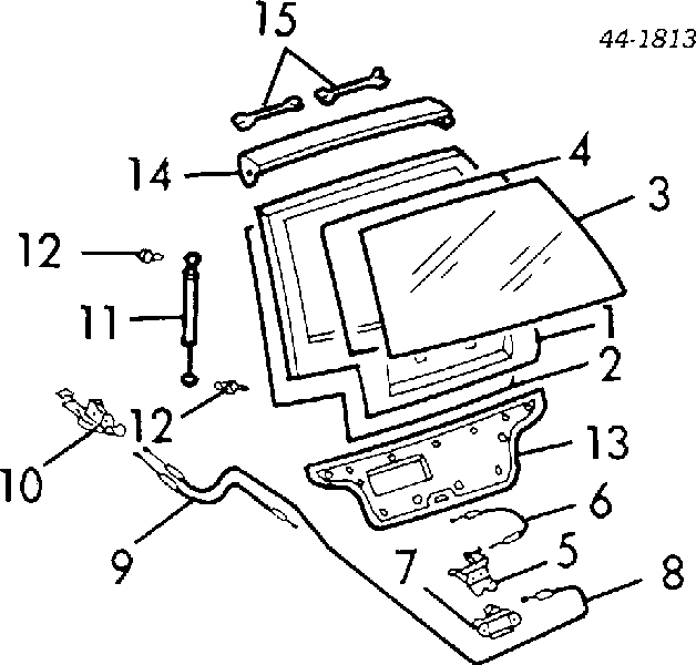 Amortecedor de tampa de porta-malas (de 3ª/5ª porta traseira) para Toyota Corolla E8B