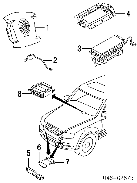 7L0880202 VAG Cinto de segurança (AIRBAG) de passageiro