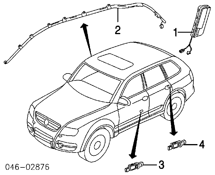 7L0880240D VAG Cinto de segurança (AIRBAG) de encosto do assento direito