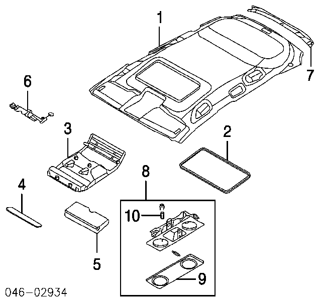 7L6947105A VAG Quebra-luz de iluminação de salão (de cabina)