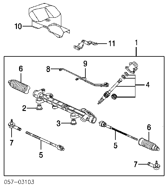  Bota de proteção do mecanismo de direção (de cremalheira) Mitsubishi Galant IX sedan (DJ, DM) (2004 - 2012) IX