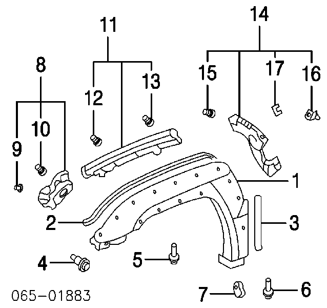 9046708196 Toyota Cápsula (prendedor) de expansor de arco do pára-lama