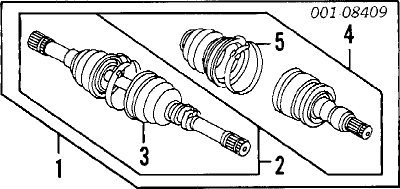  Bota de proteção interna de junta homocinética do semieixo dianteiro Mazda 6 MPS sedan (GG) (2005 - 2007) MPS