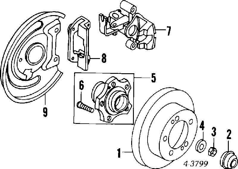 MB515403 Mitsubishi Porca de cubo traseiro