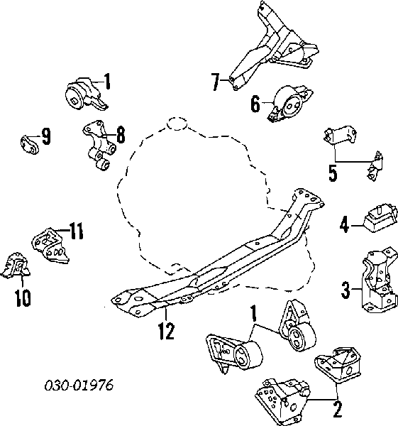  Coxim (suporte) dianteiro de motor Nissan Primera carrinha (W10) (1990 - 1996) 