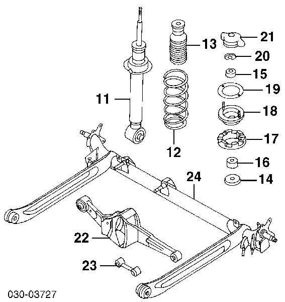 553220M000 Nissan/Infiniti Suporte de amortecedor traseiro