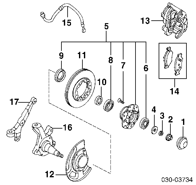 4022222001 Nissan/Infiniti Prego de roda dianteiro