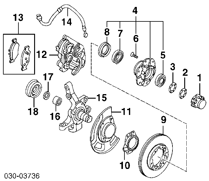4022720N00 Nissan/Infiniti Rolamento de cubo dianteiro