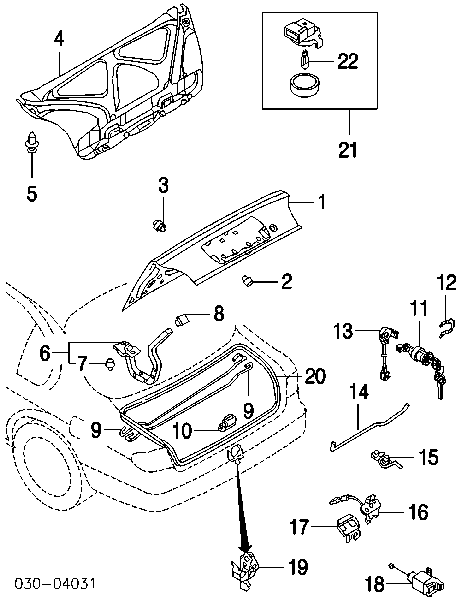Fecho de tampa de porta-malas (de 3ª/5ª porta traseira) Nissan Almera II N16